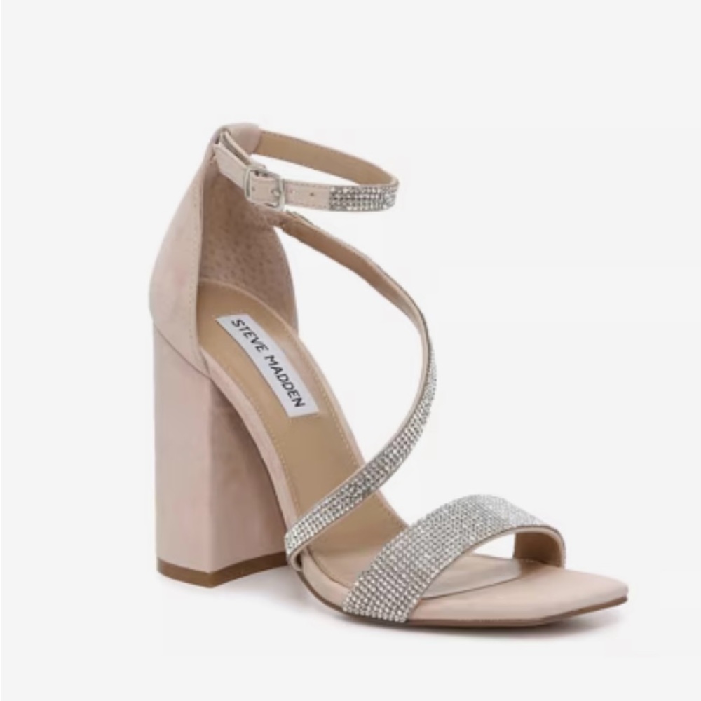 Steve Madden Women's Beige Block Heel Sandals